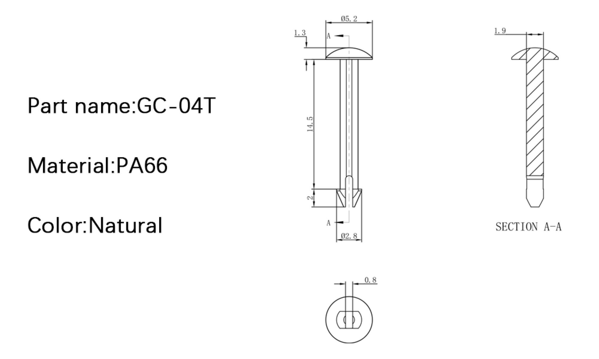 Plastic Canoe Clip GC-04T